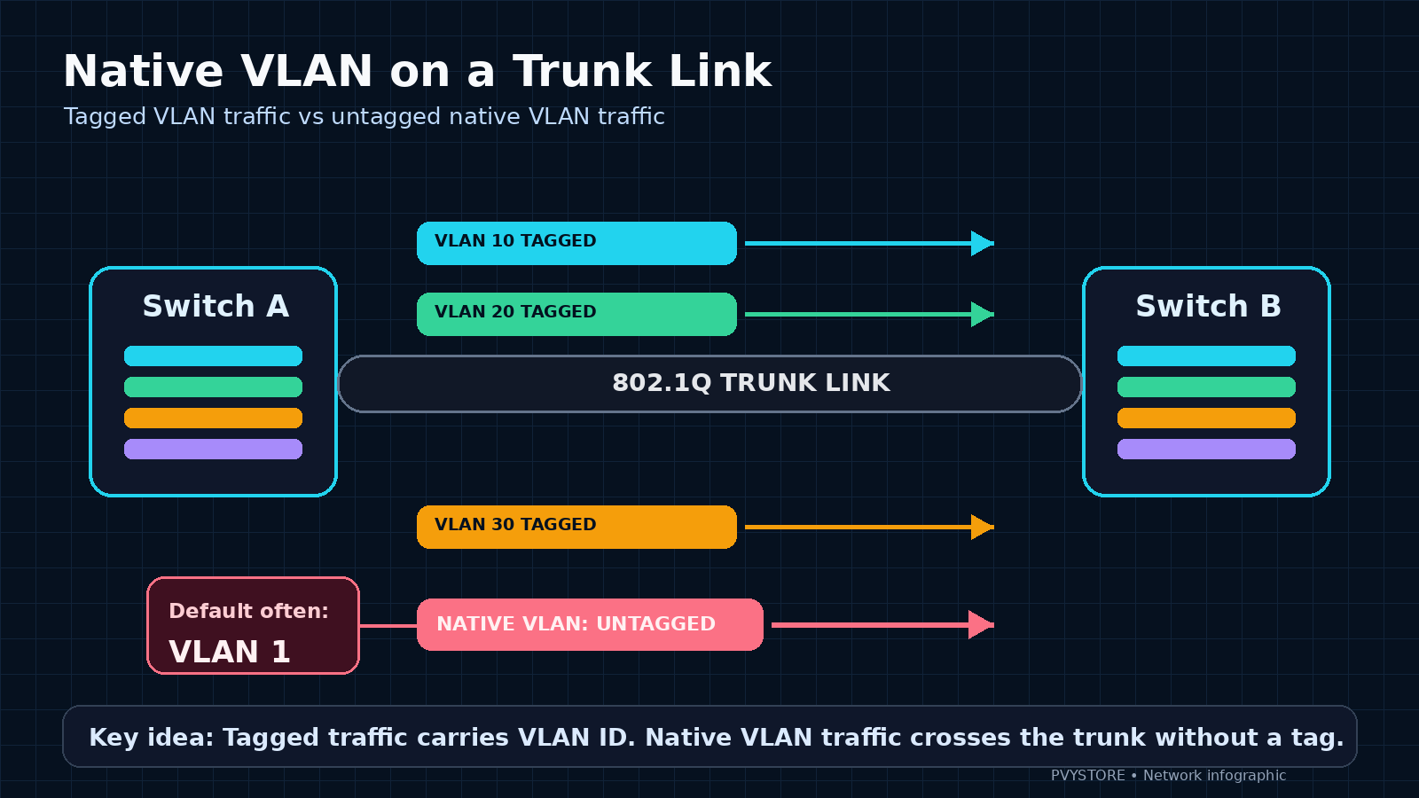 Native VLAN trunk infographic
